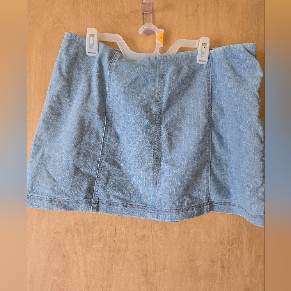 No Boundaries Light Blue Denim Skirt